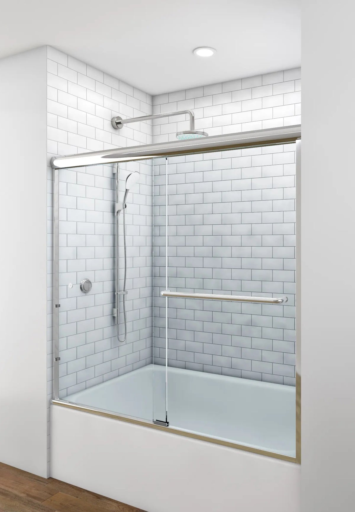 The American Glide 58 Semi-Framed Sliding Shower Unit - Chrome
