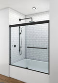 The American Glide 58 Semi-Framed Sliding Shower Unit- Matte Black